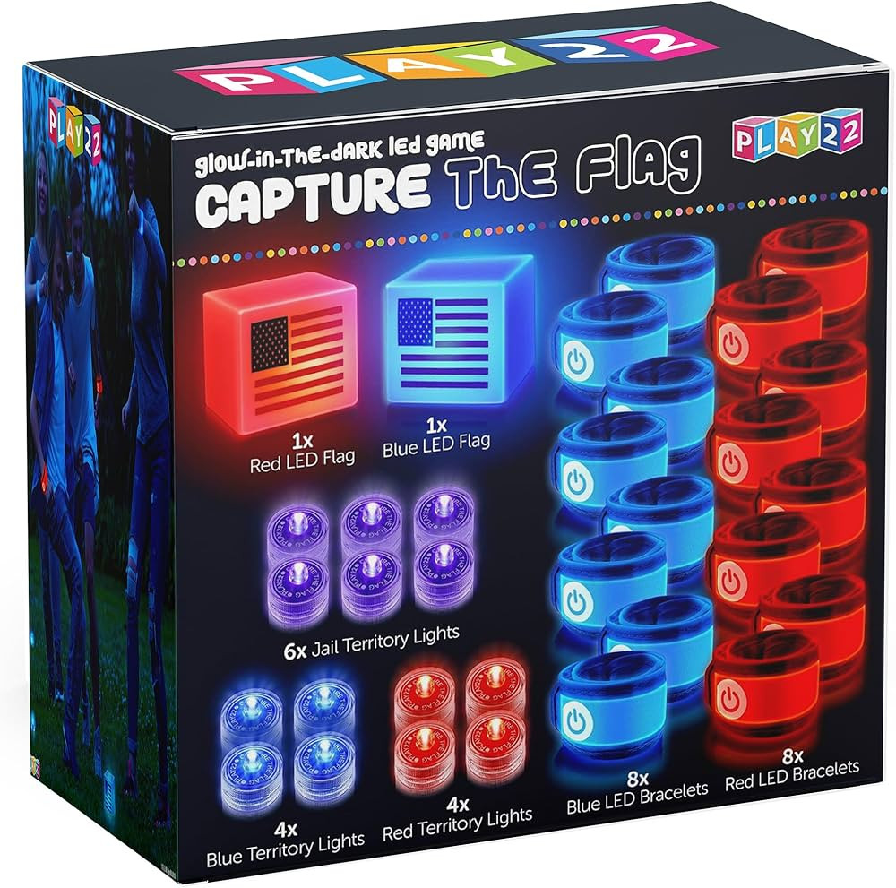 Play22 American Capture The Flag Glow in The Dark Game - Capture The Flag Game Up to 14 Players -... | Amazon (US)
