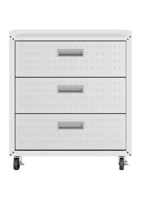 Manhattan Comfort Fortress 31.5" Mobile Garage Chest with Drawers, White | Belk