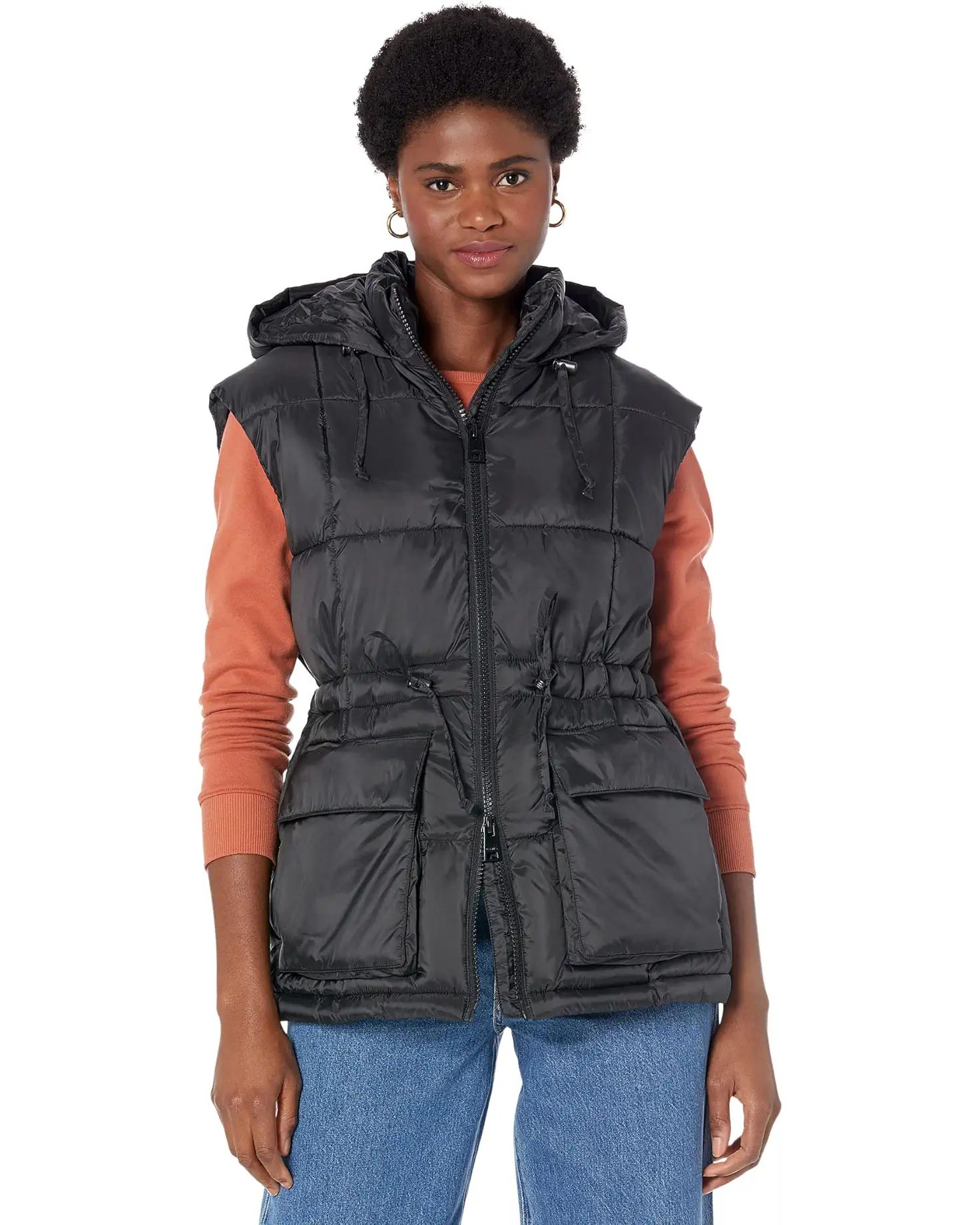 Belted Hooded Puffer Vests | Zappos