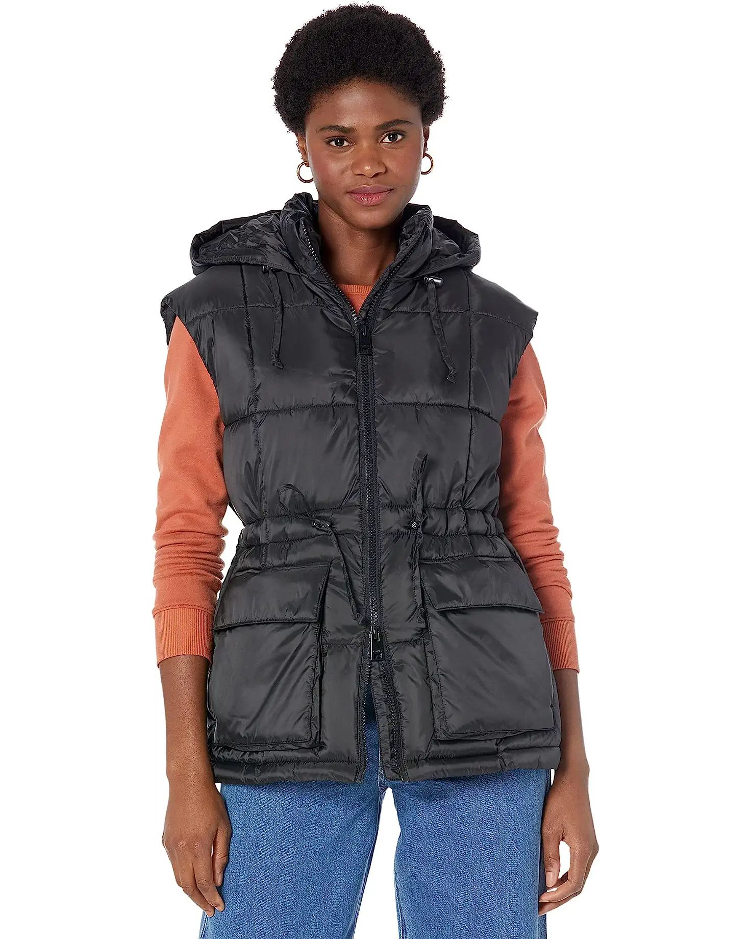 Belted Hooded Puffer Vests | Zappos