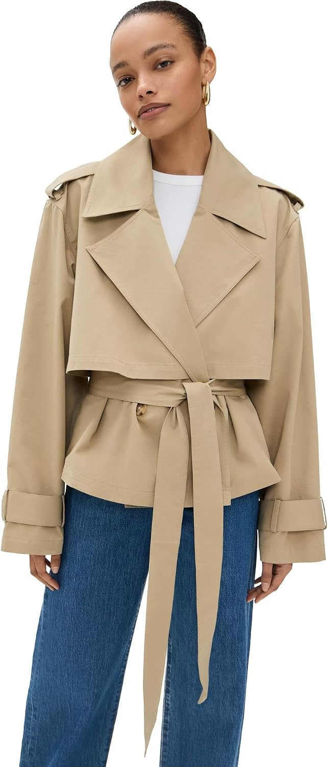 JOE'S JEANS Women's The Liz Cropped Trench Coat | Amazon (US)