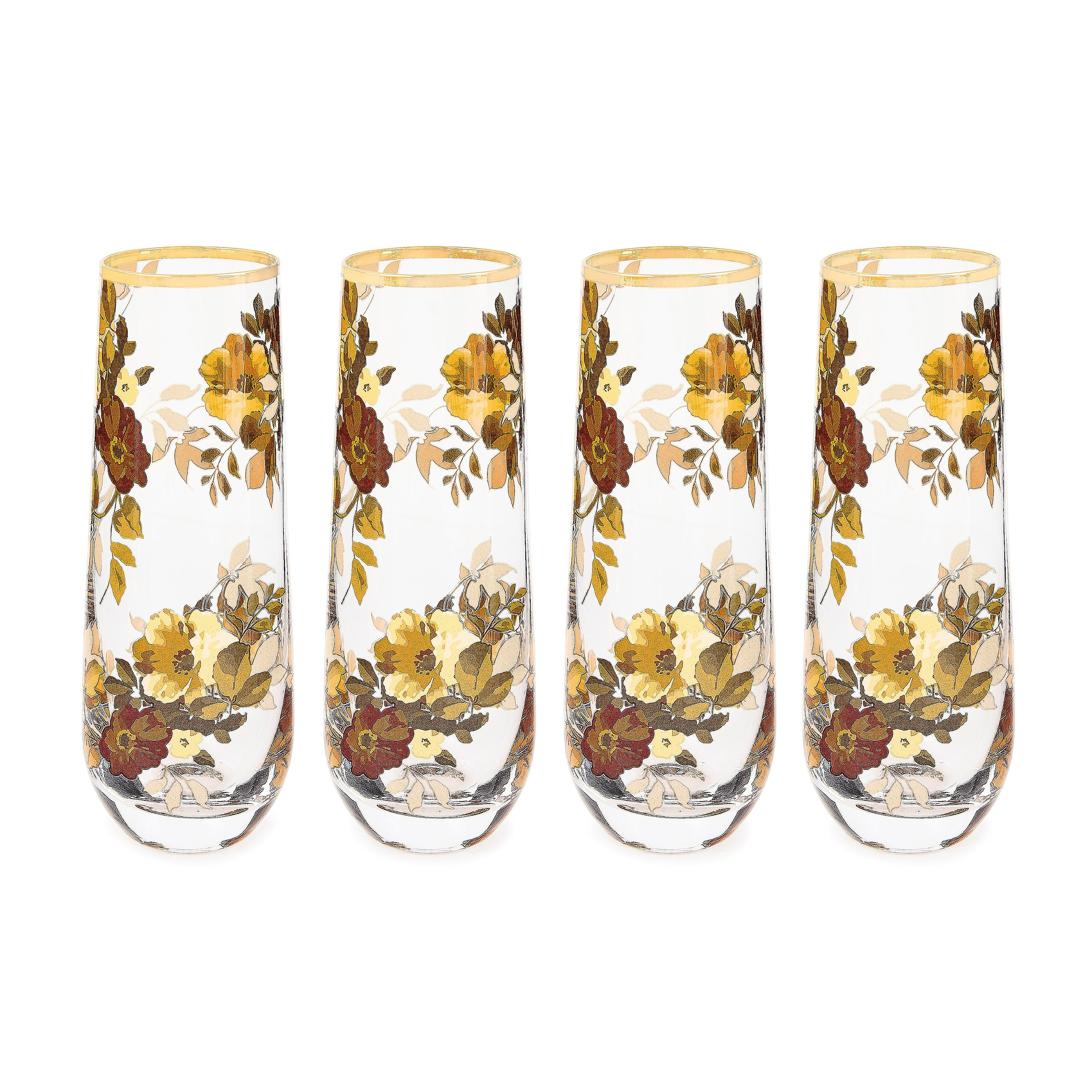 MacKenzie-Childs Wild Rose Stemless Flute | MacKenzie-Childs