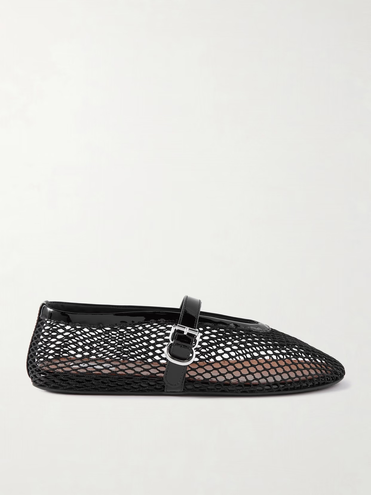 Alaïa - Patent Leather-trimmed Mesh Ballet Flats - Black | NET-A-PORTER (UK & EU)
