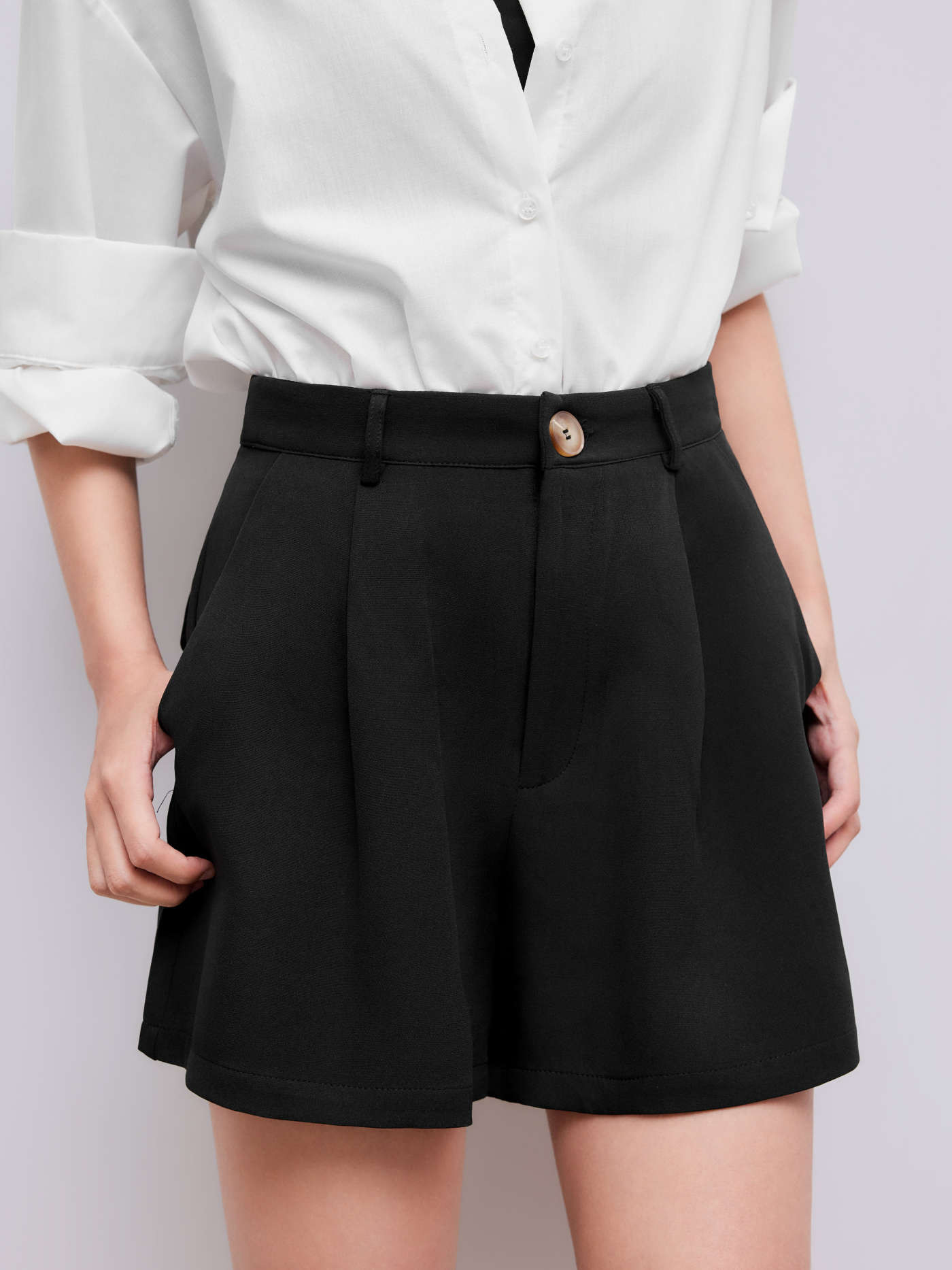 Mid Rise Trouser Shorts | Cider