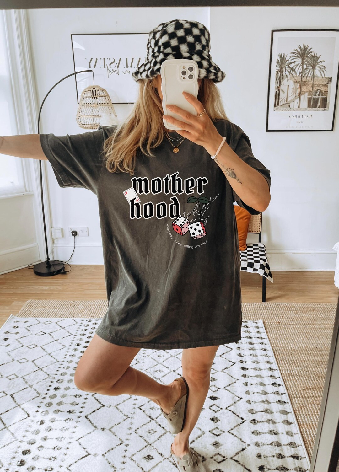 Motherhood Tee - Mom Life, Mama, Luck, Lucky, Dice, Oversized, Comfort Colors, Pepper, Graphic Ts... | Etsy (US)