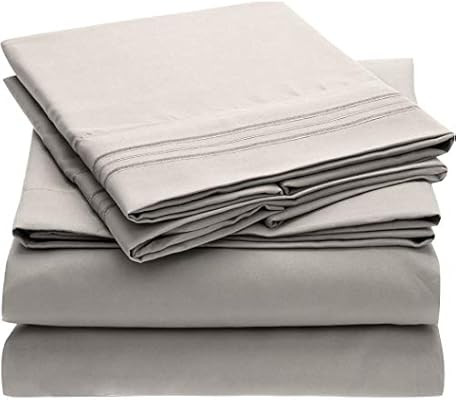 Mellanni Bed Sheet Set - Brushed Microfiber 1800 Bedding - Wrinkle, Fade, Stain Resistant - Hypoa... | Amazon (US)