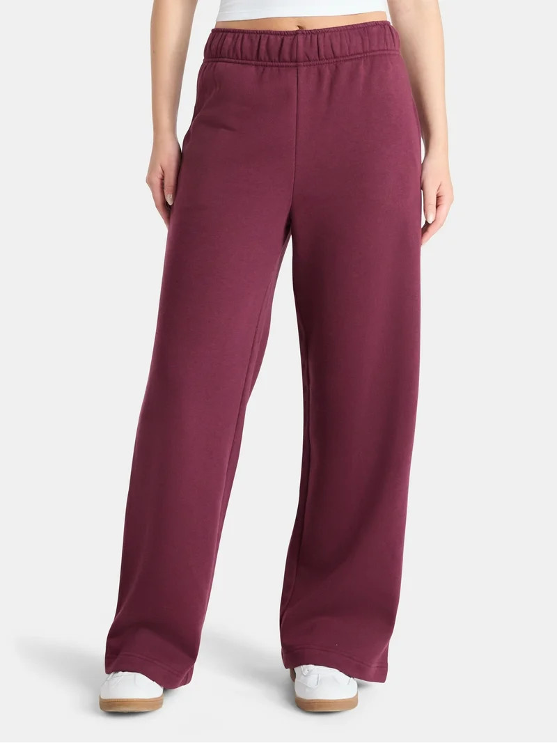 No Boundaries Soft Fleece Wide Leg Pants, 30” Inseam, 1 or 2-Pack, Women’s XXS-4X | Walmart (US)