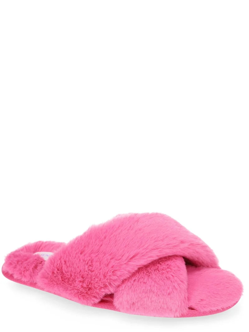 Joyspun Women's Faux Fur X-Band Slippers | Walmart (US)