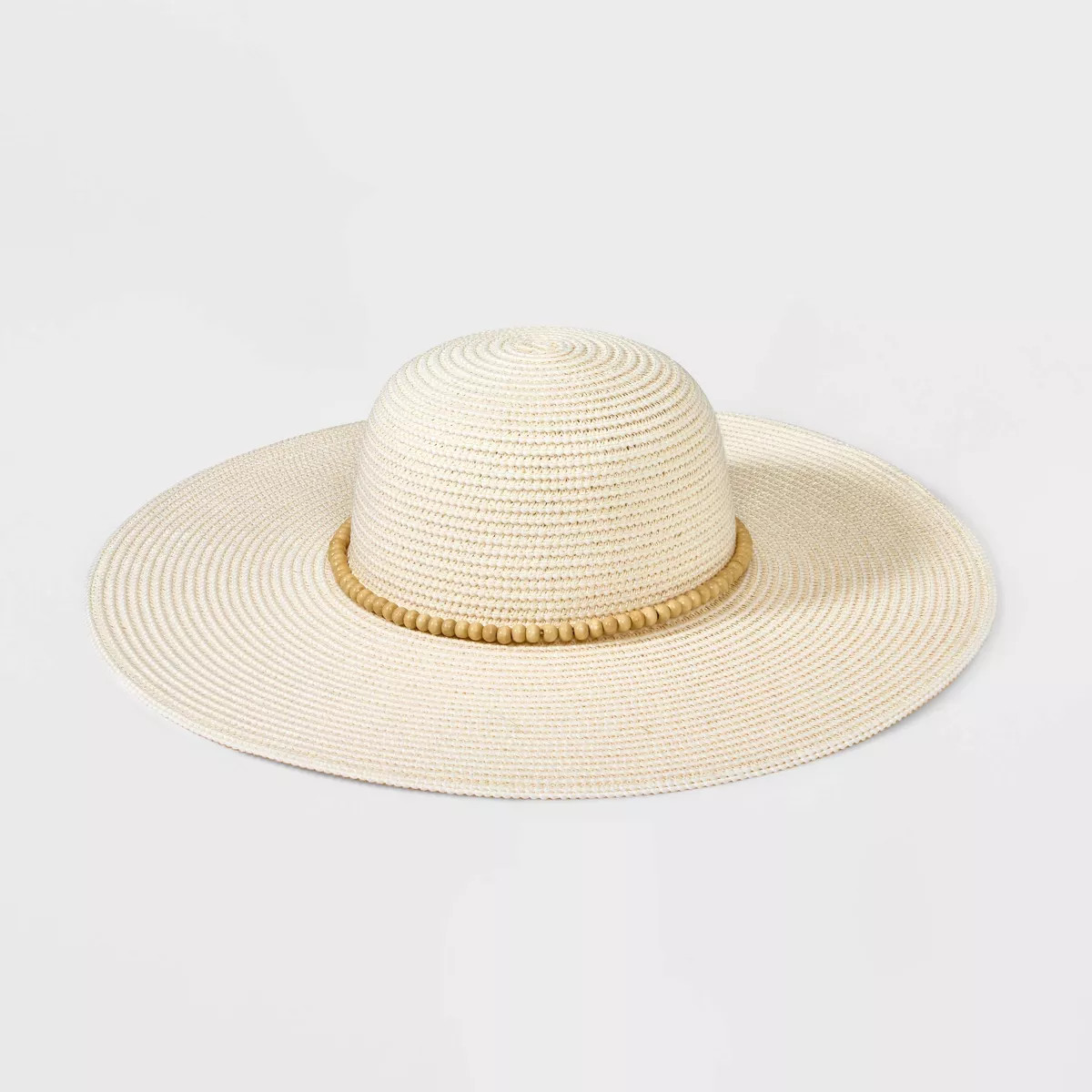Wide Brim Straw with Beads Floppy Hat - A New Day™ | Target