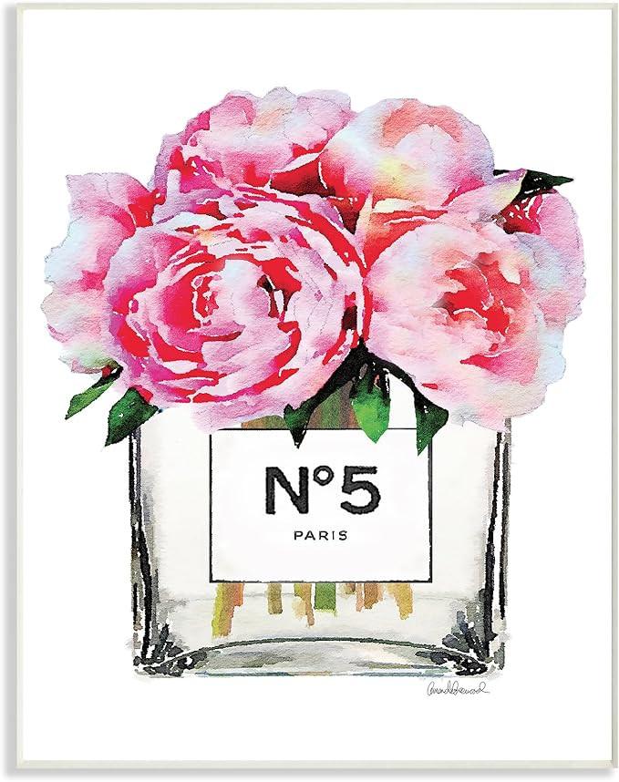 Stupell Industries Glam Paris Vase with Pink Peony Wall Plaque Art, Proudly Made in USA | Amazon (US)