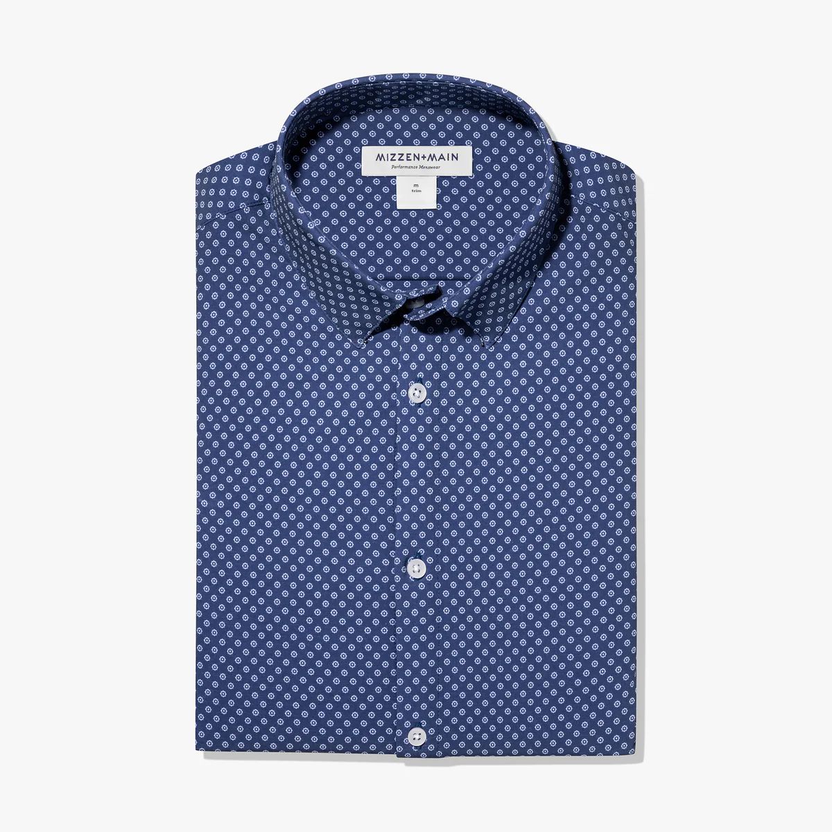 Leeward Dress Shirt - Navy Geo Dot Print - Mizzen+Main | Mizzen + Main