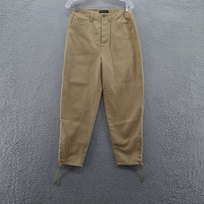 Banana Republic Womens High Rise Ankle Riding Pants 4 Brown Cotton Twill NEW | eBay US