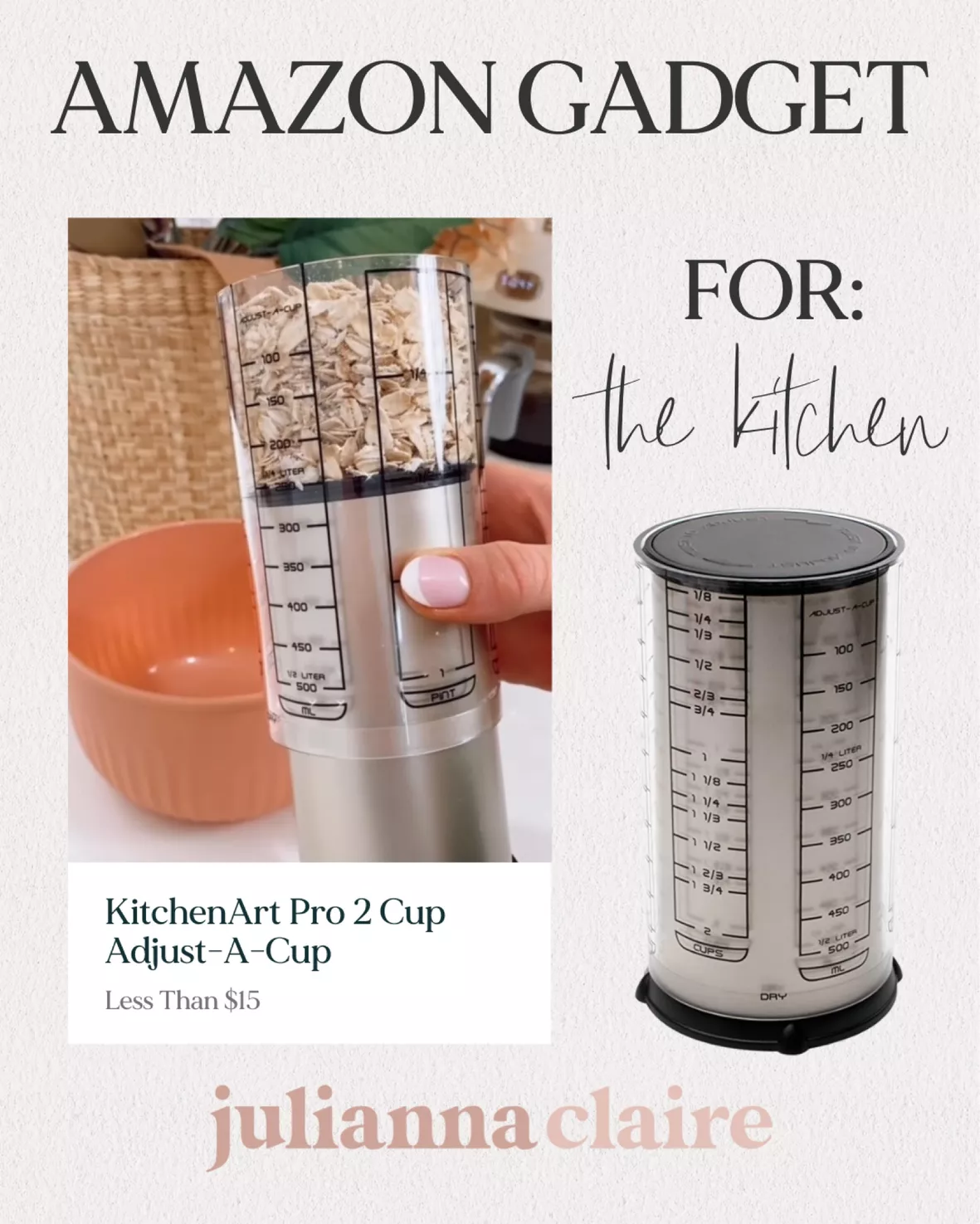  KitchenArt Pro 2 Cup Adjust-A-Cup, Satin: Home & Kitchen