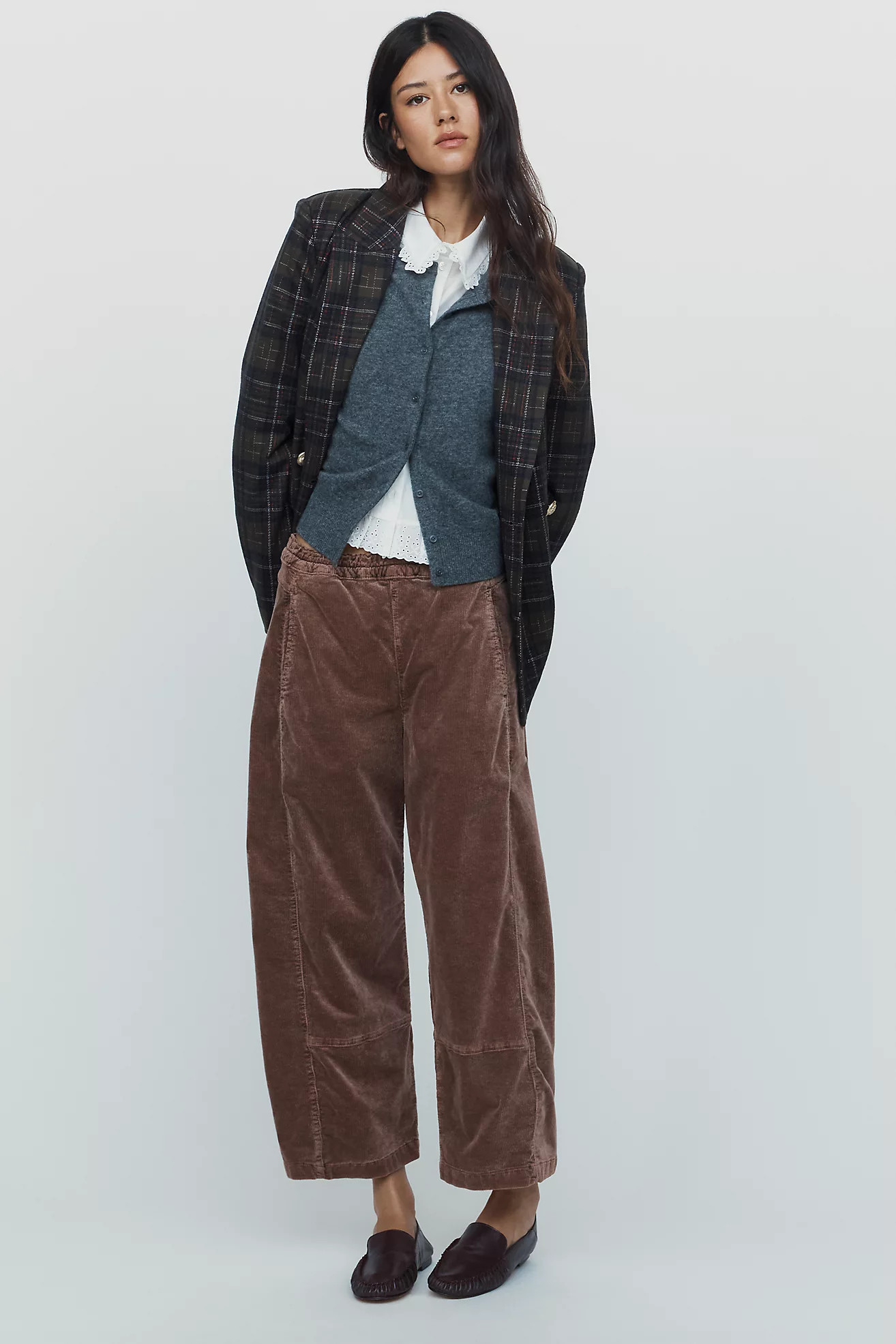 Pilcro Izzie Relaxed Corduroy Pull-On Barrel Pants | Anthropologie (US)