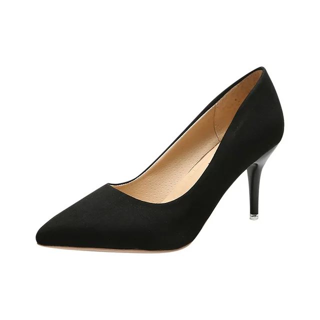 Jikolililili Women's formal Fashion Leisure office Solid Color Pointed High Heels Women Shoes Chr... | Walmart (US)