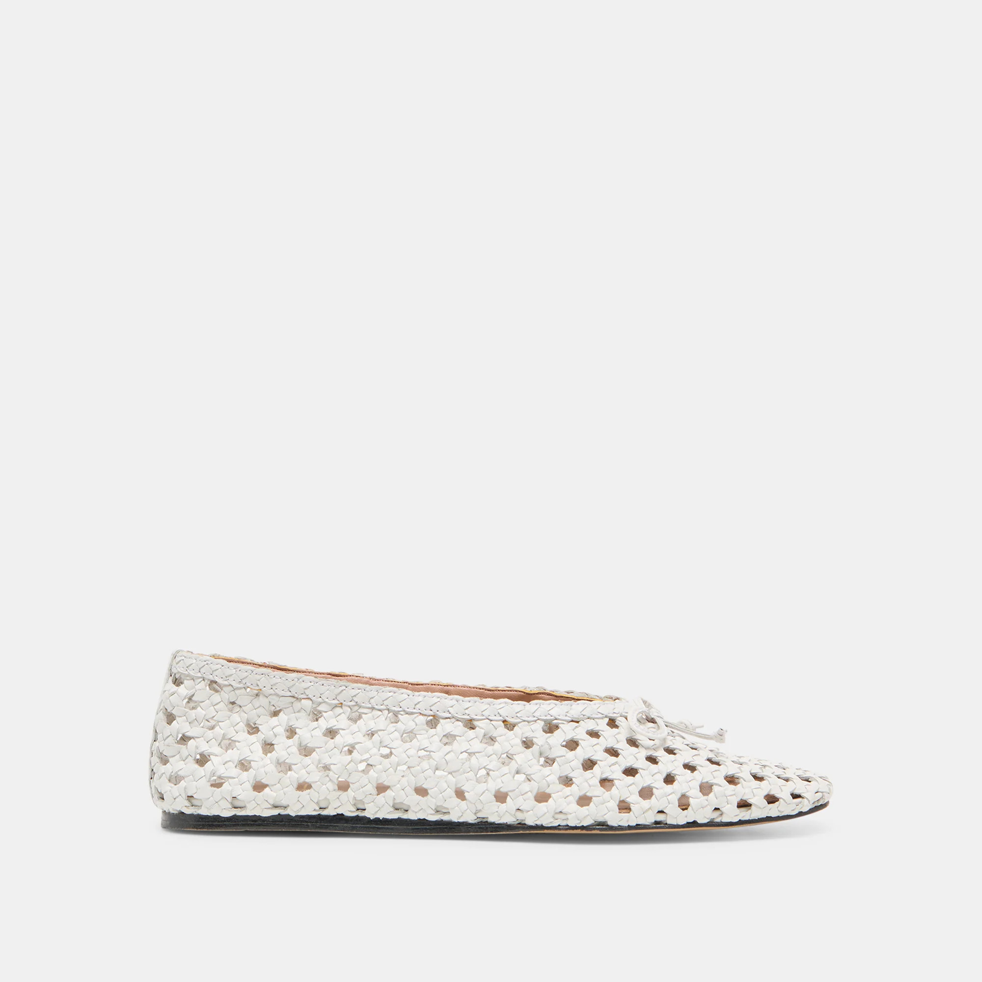 Edda Ballet Flats Bone Woven Leather | DolceVita.com