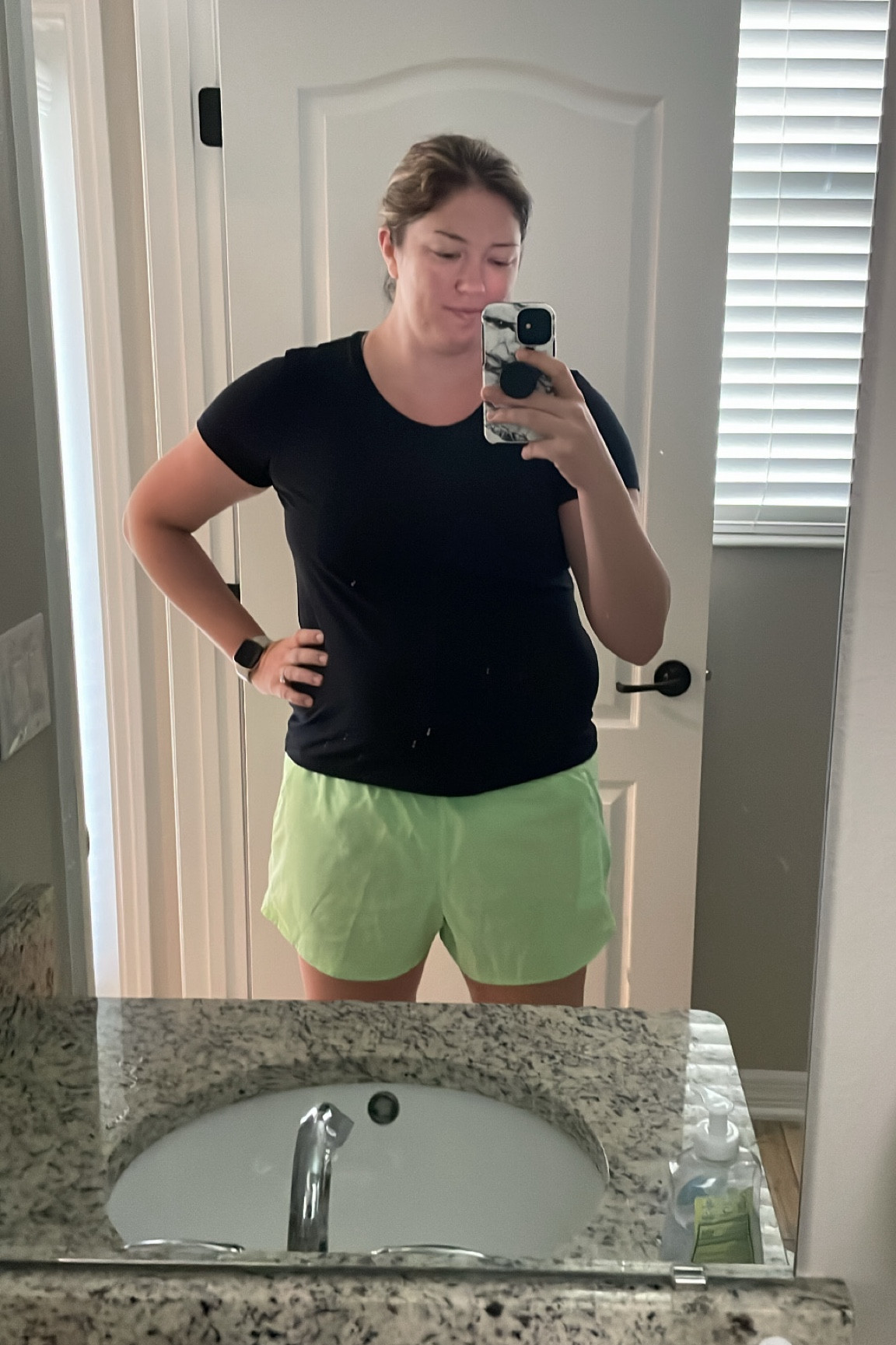 WOOTD. Whole outfit is Target and wearing large in both. These are the best shorts for running  

#LTKMidsize #LTKFitness #LTKActive