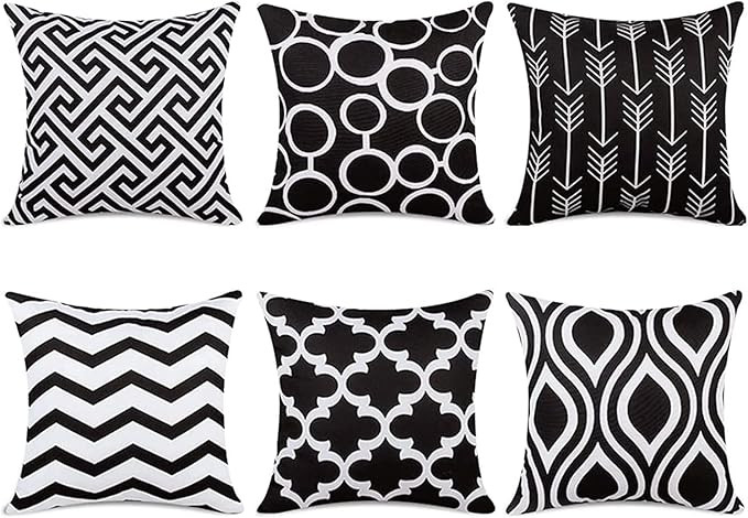 Top Finel 100% Durable Canvas Square Decorative Throw Pillows Cushion Covers Pillowcases for Sofa... | Amazon (US)