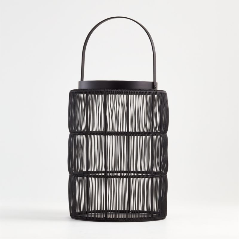 Ora Black Wire Candle Lantern 12.75" + Reviews | Crate & Barrel | Crate & Barrel