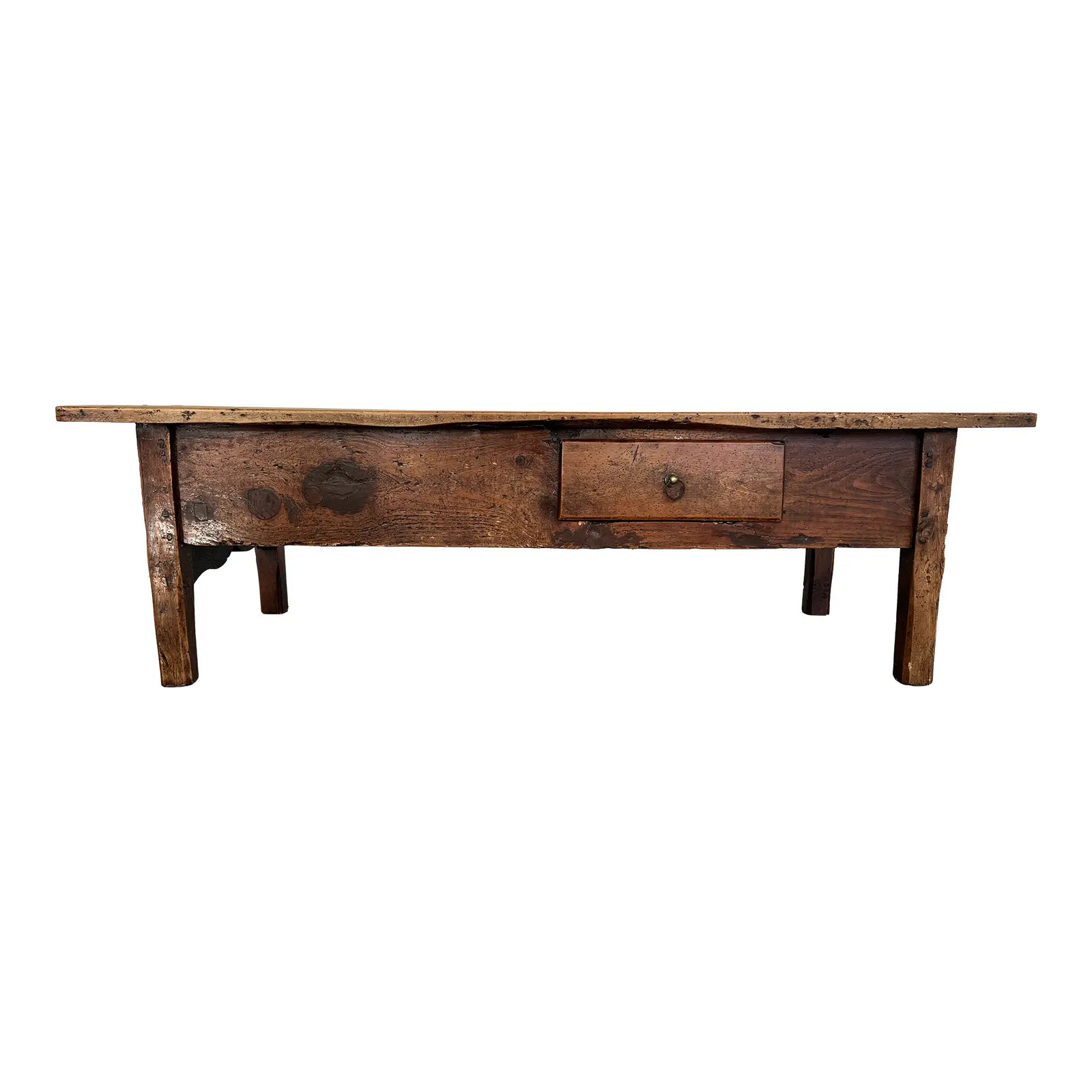 Rare French Oak 19c Rustic Farmhouse Coffee Table | Chairish