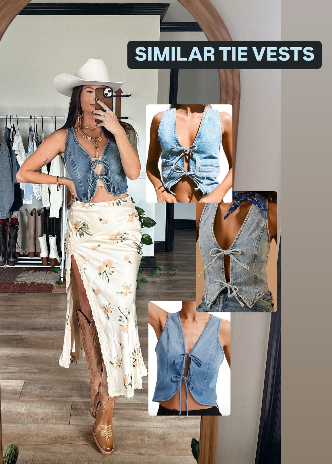 Similar denim tie vests! The one I’m wearing is sold out!

#LTKFindsUnder50 #LTKStyleTip #LTKSeasonal