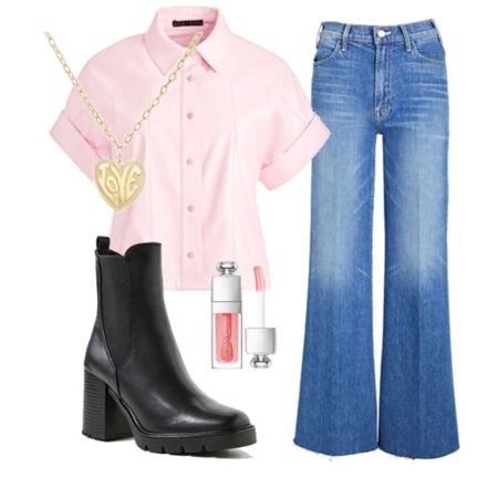 Valentine’s Day outfit 
Alice + Olivia blouse
Mother jeans
Sam Edelman boots 
Hart Hagerty necklace 
Dior lipgloss 

#LTKstyletip #LTKSeasonal #LTKshoecrush