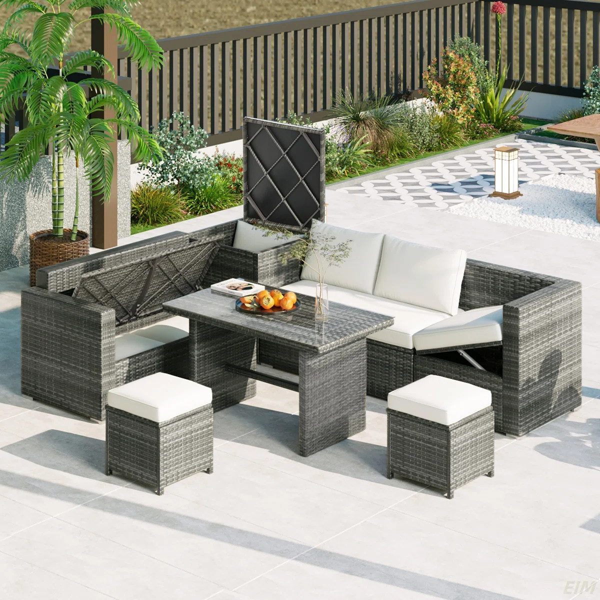 7 - Person Patio Conversation Set with Cushions | Wayfair North America
