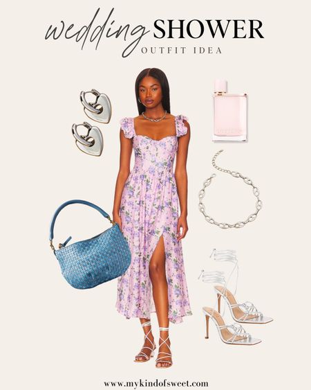 Add some silver accessories to this gorgeous floral midi dress and you have the perfect look for a wedding shower.

#LTKSeasonal #LTKparties #LTKstyletip