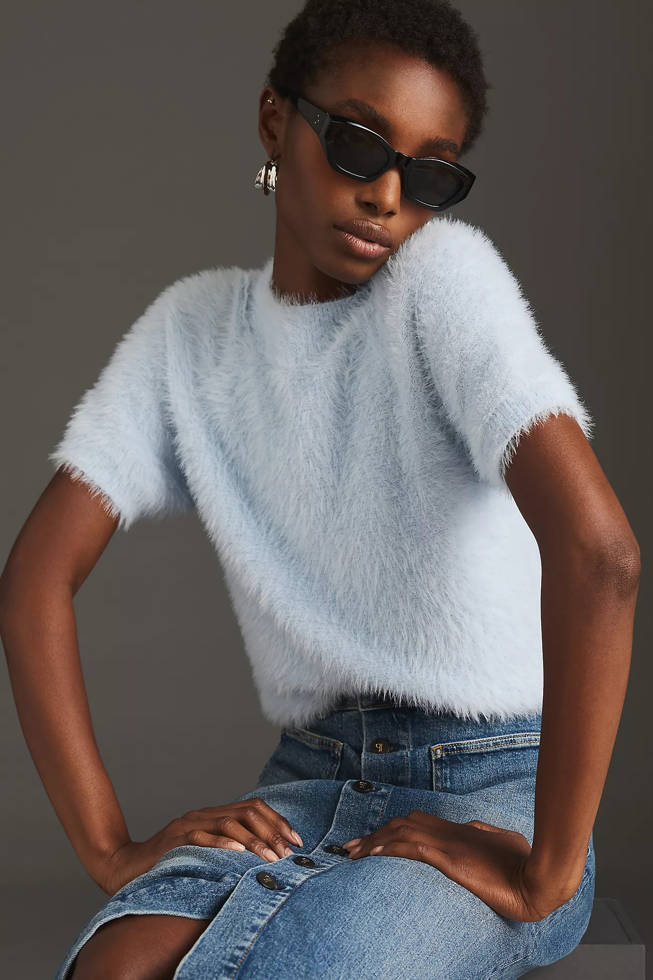 Pilcro Eyelash Baby Sweater Tee | Anthropologie (US)