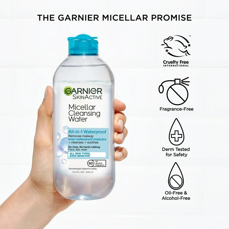 Garnier SkinActive Micellar Cleansing Water All in 1 Waterproof Makeup Remover, Face Cleanser, 13... | Walmart (US)