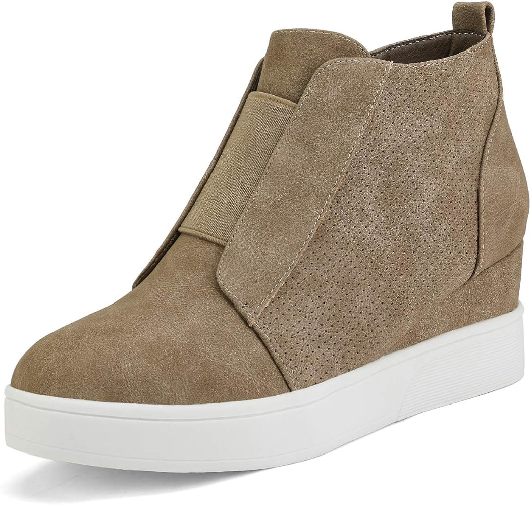 DREAM PAIRS Women’s Platform Wedge Sneakers Ankle Booties | Amazon (US)