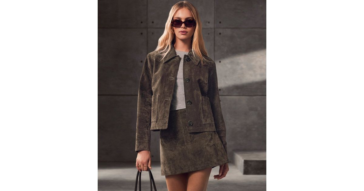 Women's Premium Dark Brown Real Suede Button Through Jacket New Look | New Look (UK)