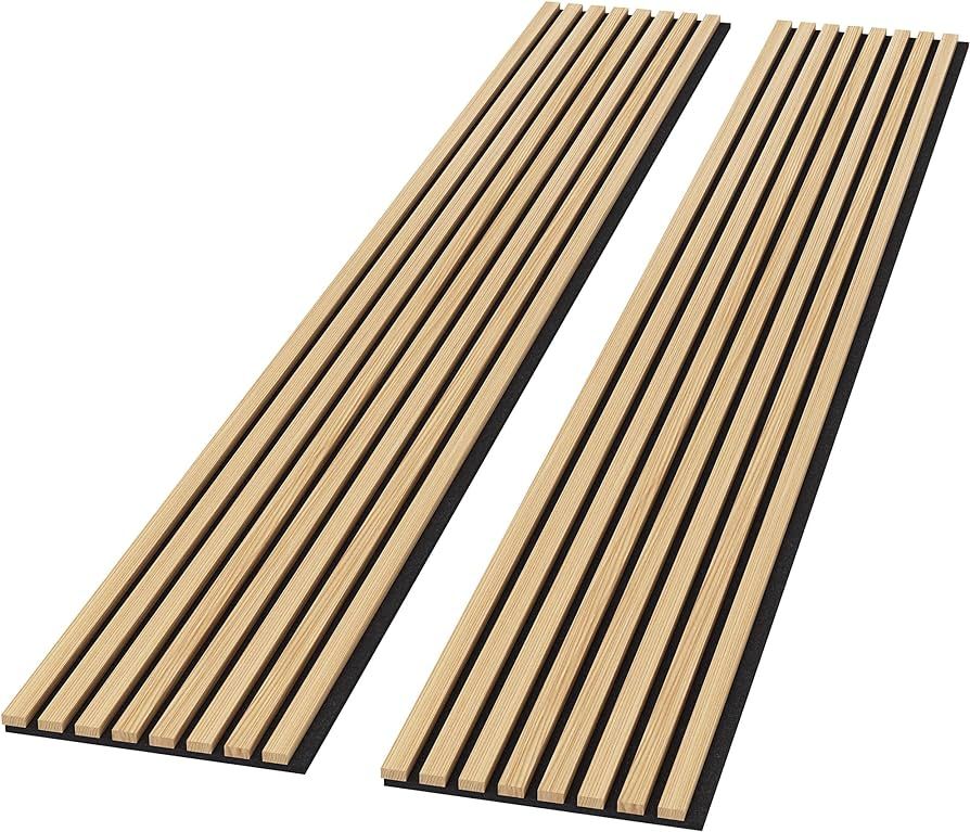 ROOMTEC Acoustic Wood Wall Panels, 2 Pack 94.49” x 12.6” Soundproof Wall Panels, Wood Slat Wa... | Amazon (US)
