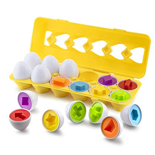Play Brainy™ Shape and Color Matching Eggs – Easter Egg Toy – Educational Montessori STEM Toy for To | Amazon (US)