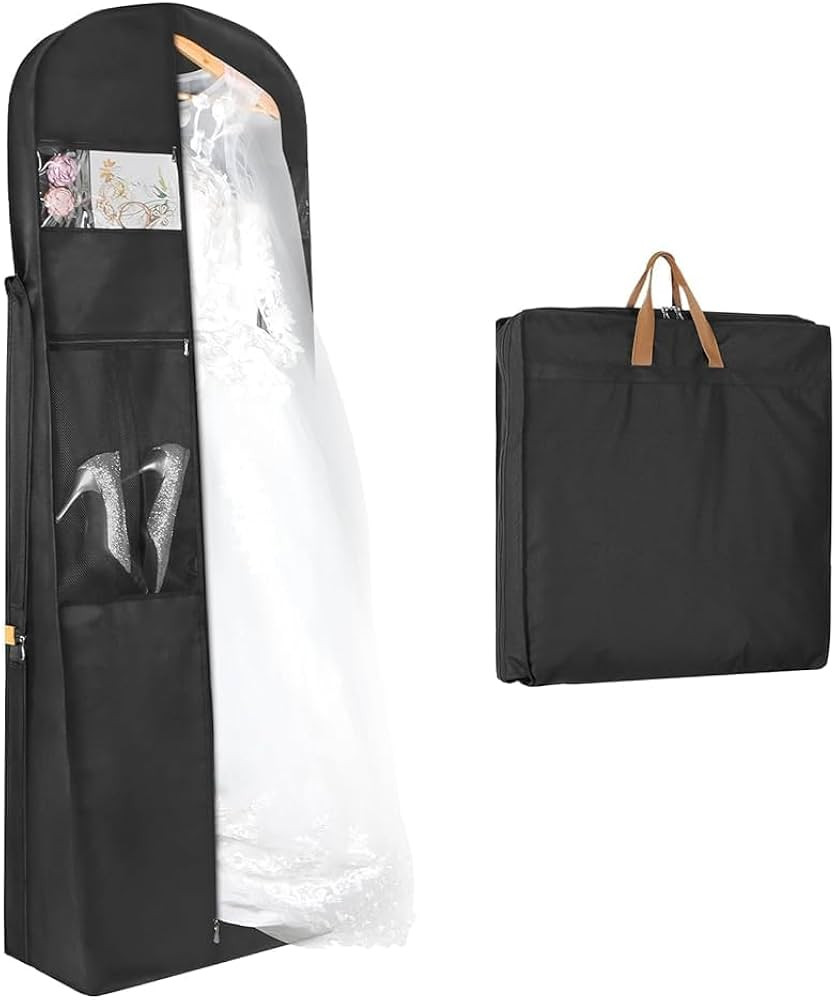 Zilink 72" Wedding Dress Garment Bag Dress Bags for Gowns Bridal Dress Travel Bag with 12\u201dGu... | Amazon (US)