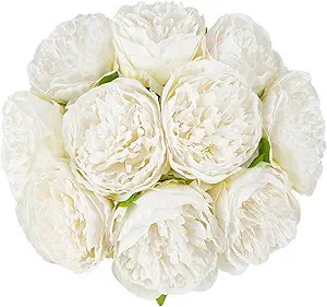 Mkono Peony Artificial Flowers 2 Packs 10 Heads Fake Peonies Flowers with Stems Real Touch Faux S... | Amazon (US)