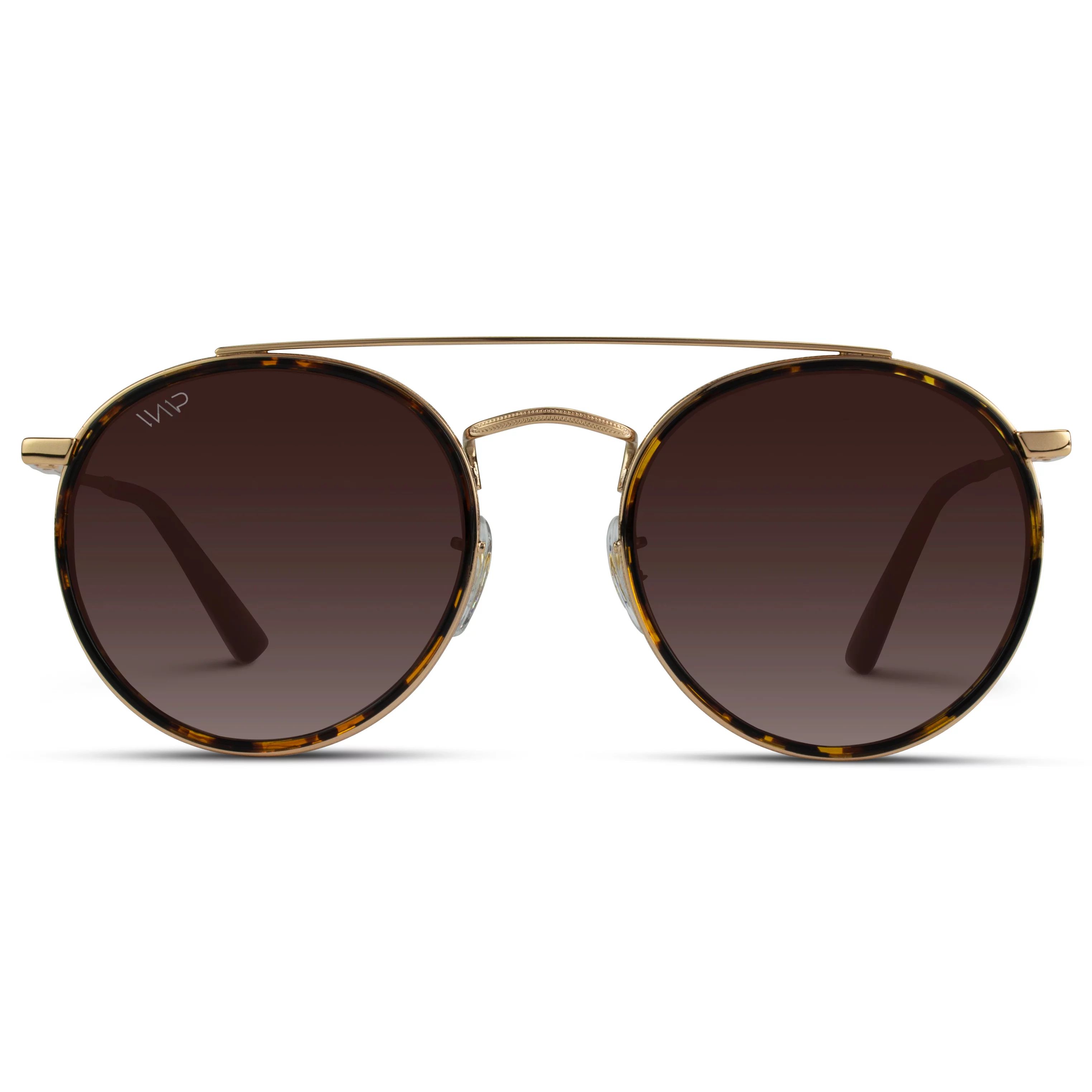 WearMe Pro - Round Double Bridge Polarized Modern Retro Sunglasses | Walmart (US)