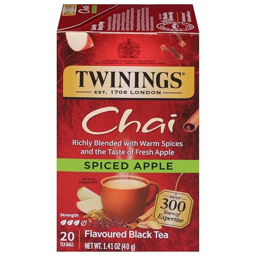 Twinings Spiced Apple Chai Black Tea Bags, 20 CT Box (1 Pack) | Amazon (US)