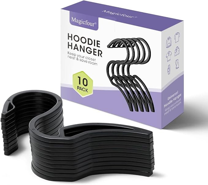 Magicfour Hoodie Hangers, 10 Pack Hoodie Organizer S Shaped Plastic Hooks Rack Designed for Hoodi... | Amazon (US)