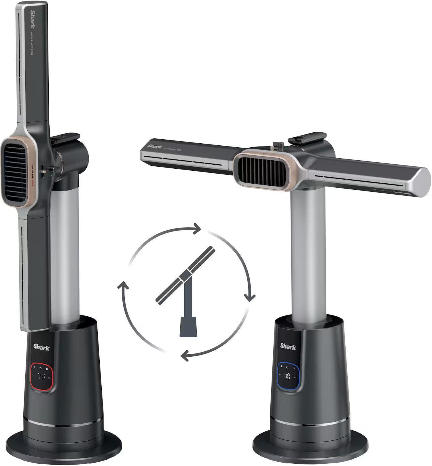 Shark - TurboBlade Cool + Heat - Ultra-customizable bladeless tower fan & heater, pivots, twists, oscillates up to 180° - Charcoal | Best Buy U.S.