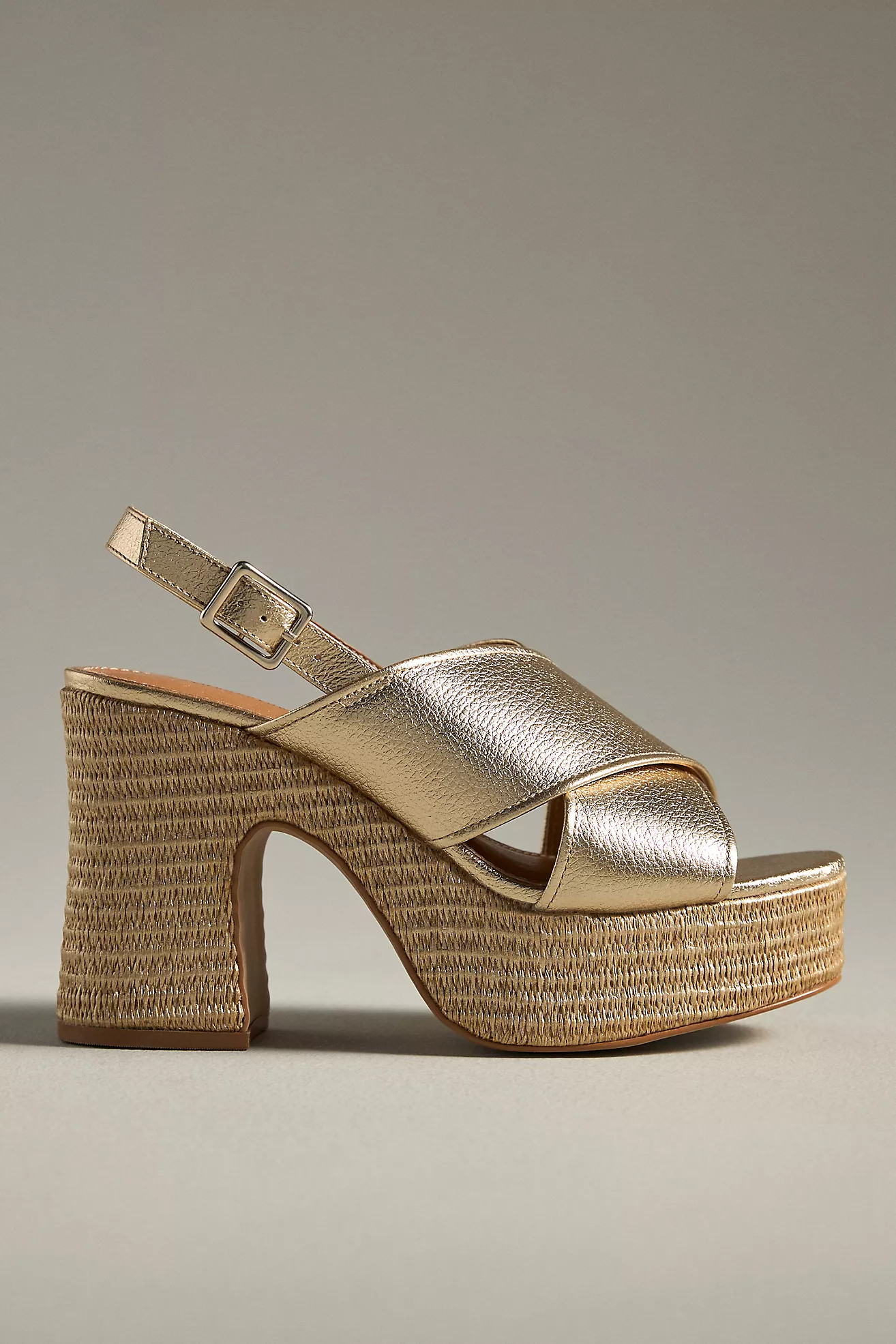 By Anthropologie Cross-Strap Woven Platform Sandals | Anthropologie (US)