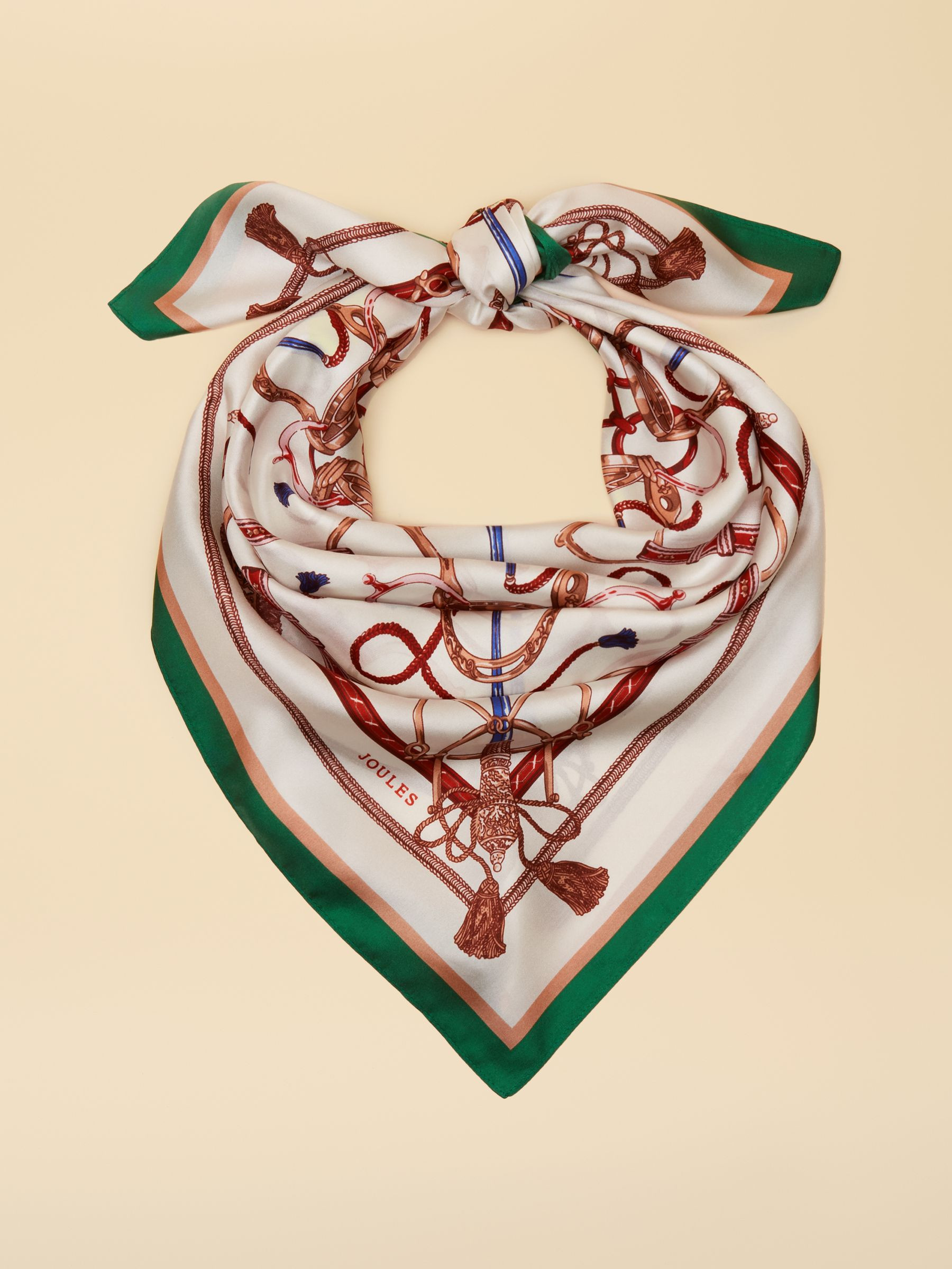 Bloomfield Cream Square 100% Silk Scarf | Joules | Joules