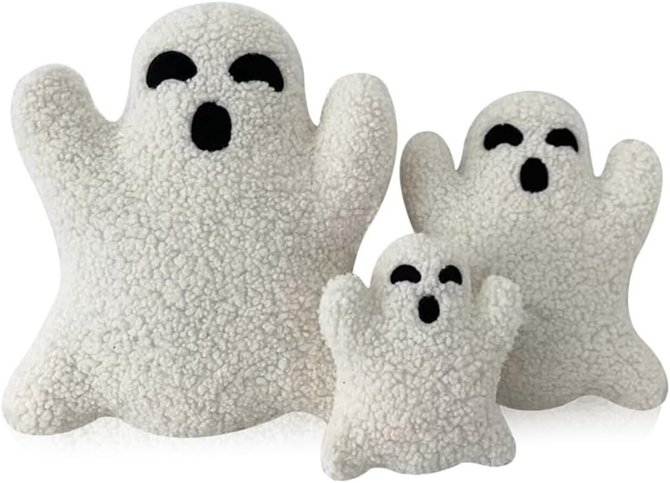 Ghost Pillow Halloween, 2023 New Cute Ghost Shaped Plush Pillow, Soft Fluffy Plush Ghost Throw Pi... | Amazon (US)