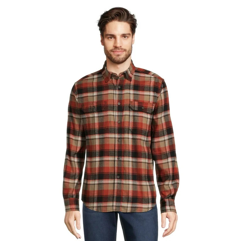 George Men's Long Sleeve Flannel Shirt | Walmart (US)