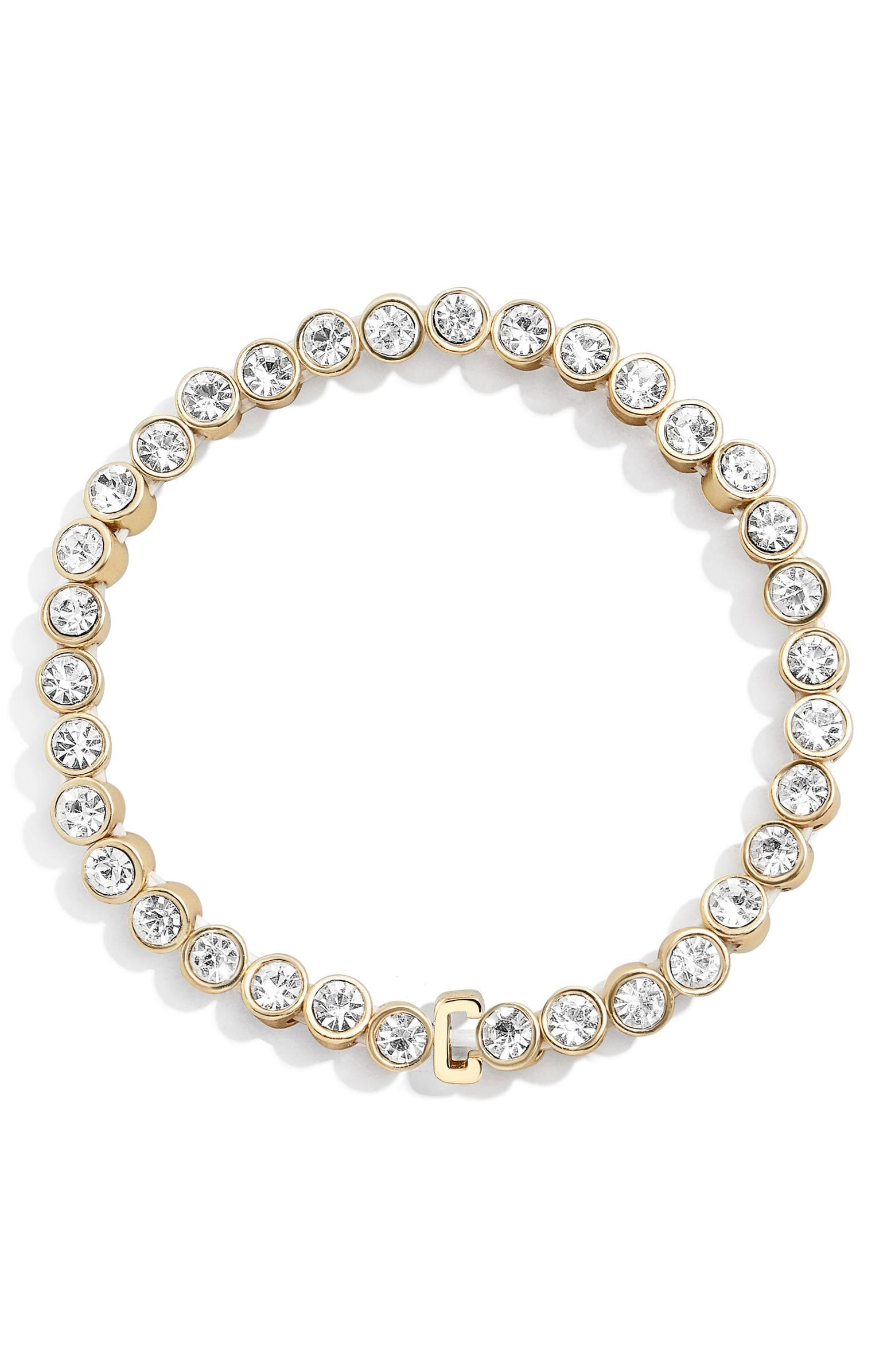Initial Crystal Beaded Stretch Bracelet | Nordstrom