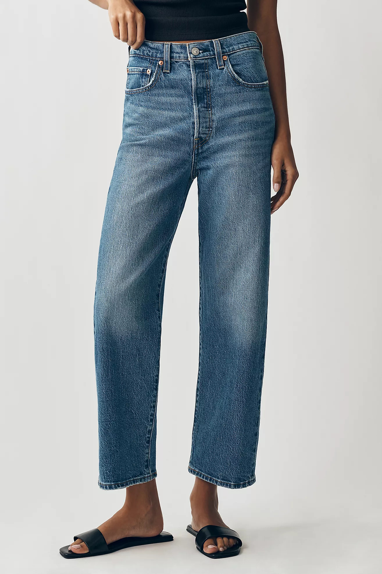 Levi's Ribcage High-Rise Straight-Leg Jeans | Anthropologie (US)