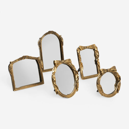Gold Tone Resin Mirror Set | TK Maxx