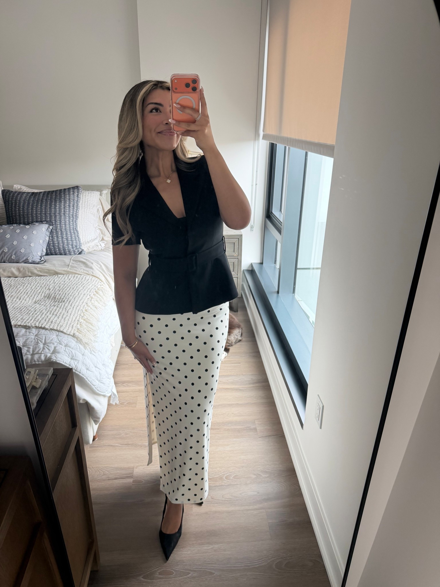 Work OOTD!

Top is size 6 bottoms are small (I sized down) — the polka dot skirt is everything. 

#LTKdayinmylife #LTKgrwm #LTKSpringSale