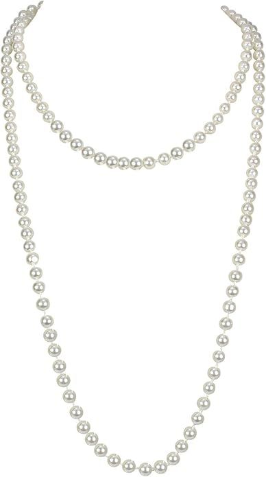 KOSMOS-LI Fashion Faux Pearls Pendants 1920s Beads Cluster Long Pearl Necklace for Costume Party ... | Amazon (US)