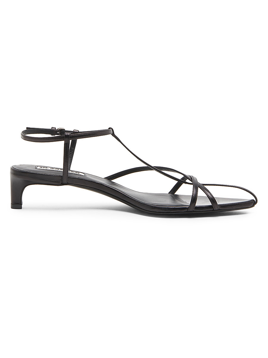 Women's Strappy 35MM Leather Kitten Heel Sandals - Black - Size 6.5 | Saks Fifth Avenue